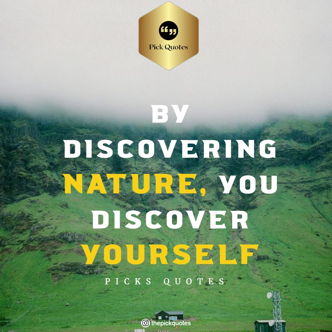 By discovering nature, you discover yourself-thepickquotes.com