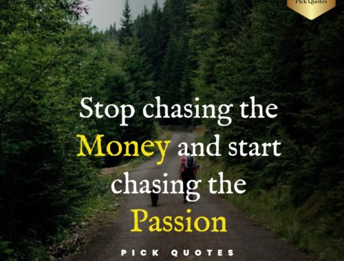 Stop chasing the money and start chasing the passion-thepickquotes.com