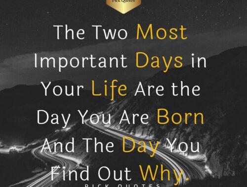 The two most important days in your life are the day you are born and the day you find out why thepickquotes.com