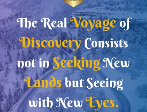 The Real Voyage of Discovery Consists not in Seeking New Lands but Seeing with New Eyes.-thepickquotes.com