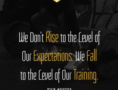 WE DON’T RISE TO THE LEVEL OF OUR EXPECTATIONS. WE FALL TO THE LEVEL OF OUR TRAINING.